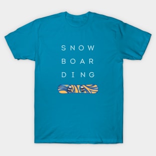 Snowboarding Blue/Yellow T-Shirt